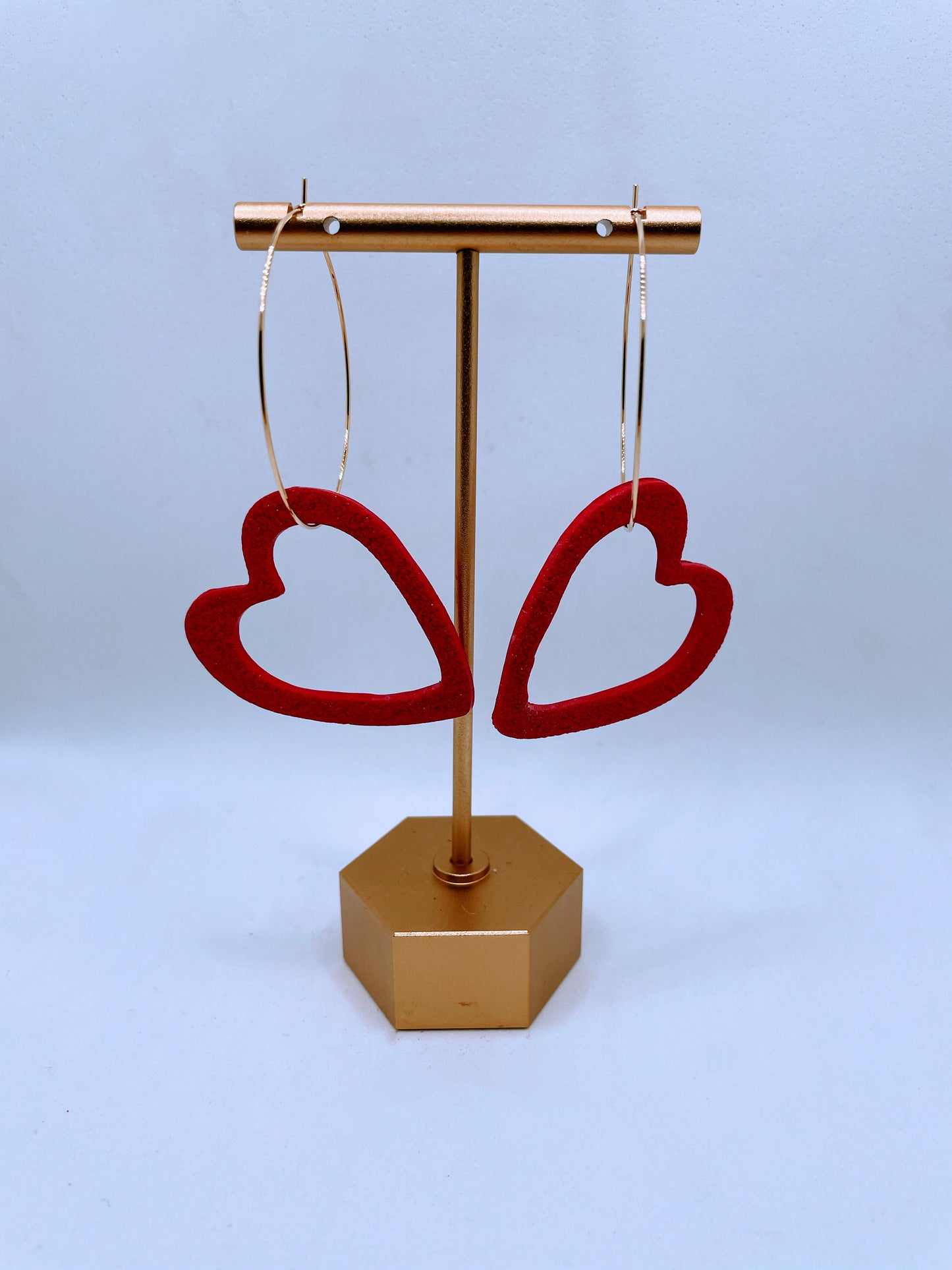 KOKOREWA Design | I Heart U Collection  - Large Hollow Heart Hoop Earrings