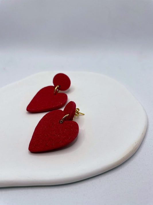 KOKOREWA Design | I Heart U - Red Heart Earrings