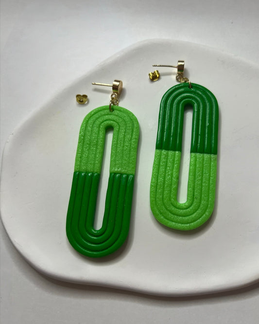 KOKOREWA Design | Spring Collection - Large Green Two-tone Dangles