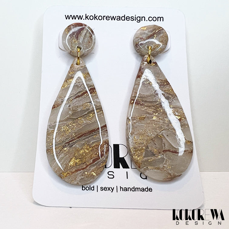 KOKOREWA Design | Faux Stone Collection - Faux Bronzite Earrings