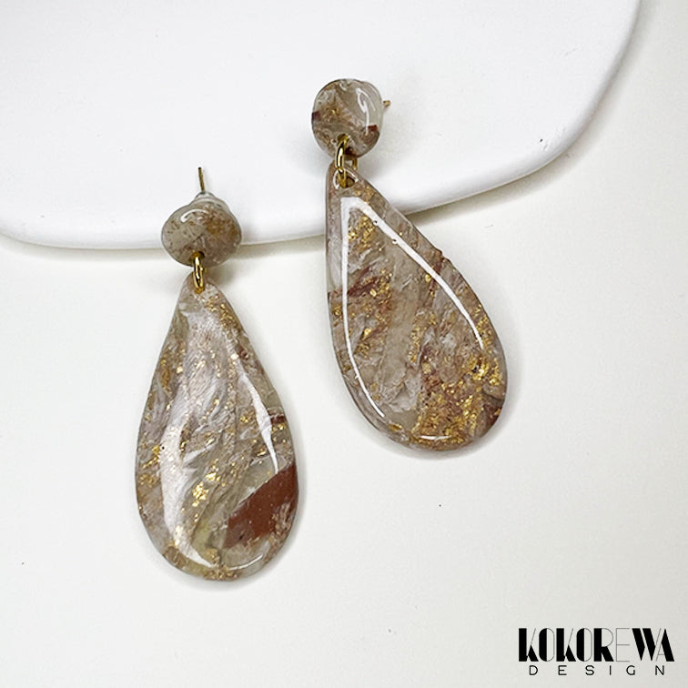 KOKOREWA Design | Faux Stone Collection - Faux Bronzite Earrings